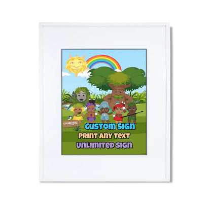 Takaro Tribe custom sign with personalized text and themed graphics