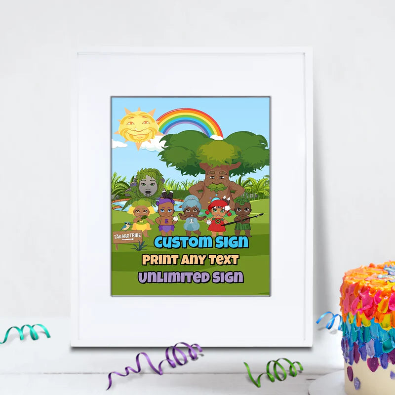 Takaro Tribe Birthday Decorations, Maori series Party Supplies, Te Reo Maori Themed, Hari Huritau Digital Template, Editable Takaro Tribe Image SVG PNG