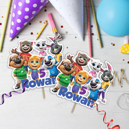 Talking Tom Birthday Decorations, Kids Series Party Supplies, Talking Tom Themed, Talking Tom Digital Template, Editable Talking Tom Image SVG PNG