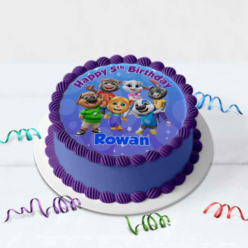 Talking Tom Birthday Decorations, Kids Series Party Supplies, Talking Tom Themed, Talking Tom Digital Template, Editable Talking Tom Image SVG PNG