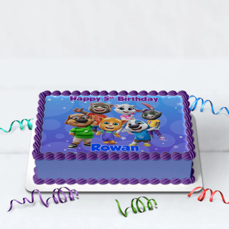 Talking Tom Birthday Decorations, Kids Series Party Supplies, Talking Tom Themed, Talking Tom Digital Template, Editable Talking Tom Image SVG PNG