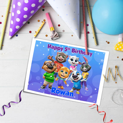 Custom Talking Tom Icing Sheet Cake Topper Images
