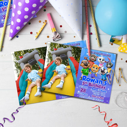 Talking Tom Birthday Decorations, Kids Series Party Supplies, Talking Tom Themed, Talking Tom Digital Template, Editable Talking Tom Image SVG PNG