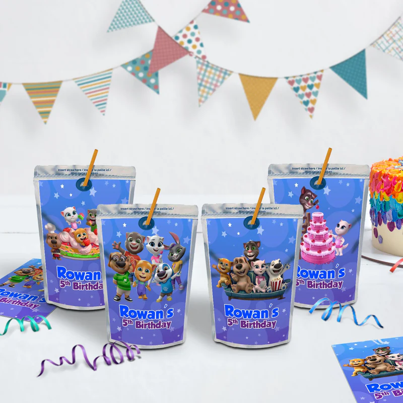 Talking Tom Birthday Decorations, Kids Series Party Supplies, Talking Tom Themed, Talking Tom Digital Template, Editable Talking Tom Image SVG PNG