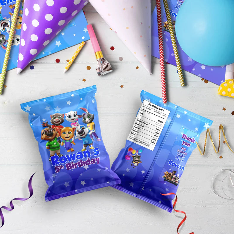 Talking Tom Birthday Decorations, Kids Series Party Supplies, Talking Tom Themed, Talking Tom Digital Template, Editable Talking Tom Image SVG PNG