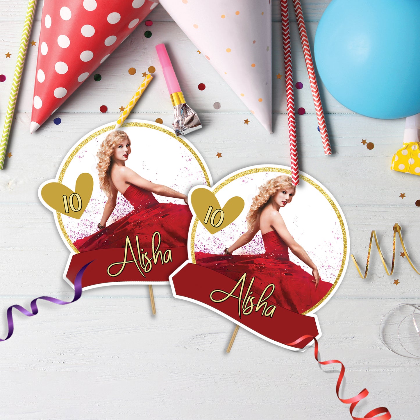 Taylor Swift Themed Personalized Cake Toppers - Perfect for Birthday Parties