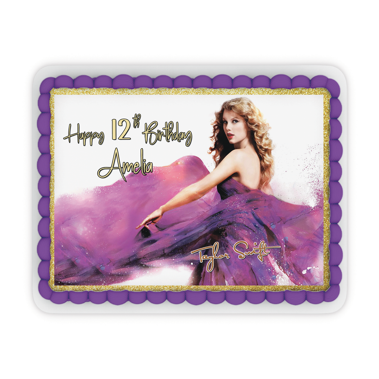 Rectangle Taylor Swift Personalized Cake Images for Unique Celebrations