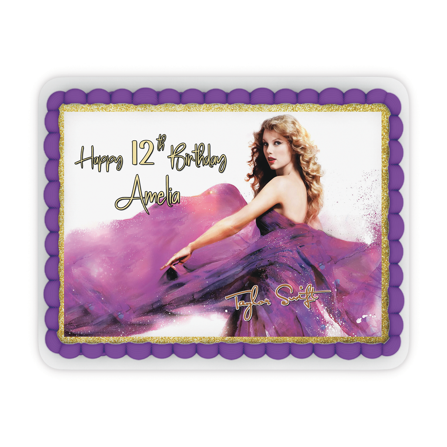 Rectangle Taylor Swift Personalized Cake Images for Unique Celebrations