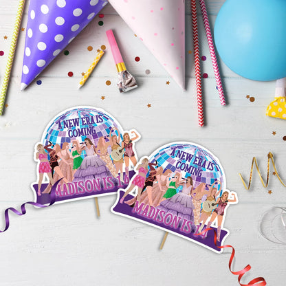 Taylor Swift Birthday Decorations, Eras Tour Party Supplies, Birthday Era Themed, Swifties Digital Template, Editable Taylor Swift Image SVG PNG