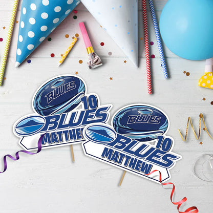 The Blues Birthday Decorations, Auckland Rugby Party Supplies, Rugby Themed, All Blacks Digital Template, Editable The Blues Rugby Image SVG PNG