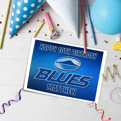The Blues Rugby Personalized Icing Sheet Cake Topper Images