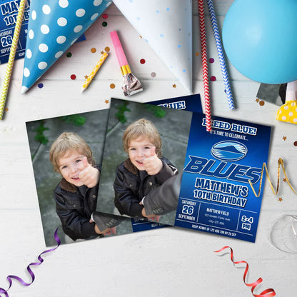 The Blues Birthday Decorations, Auckland Rugby Party Supplies, Rugby Themed, All Blacks Digital Template, Editable The Blues Rugby Image SVG PNG