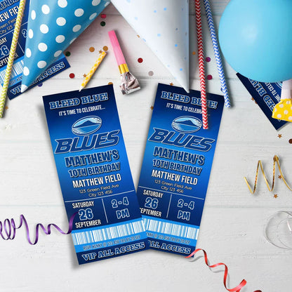 The Blues Birthday Decorations, Auckland Rugby Party Supplies, Rugby Themed, All Blacks Digital Template, Editable The Blues Rugby Image SVG PNG
