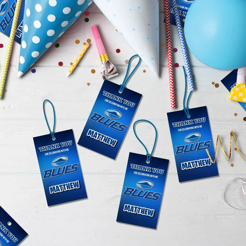 The Blues Birthday Decorations, Auckland Rugby Party Supplies, Rugby Themed, All Blacks Digital Template, Editable The Blues Rugby Image SVG PNG