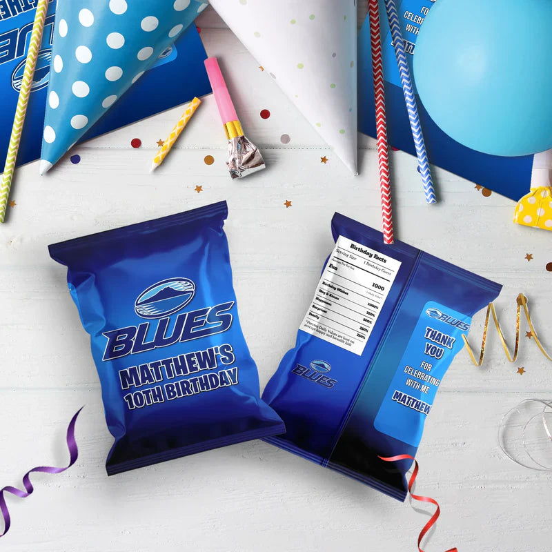 The Blues Birthday Decorations, Auckland Rugby Party Supplies, Rugby Themed, All Blacks Digital Template, Editable The Blues Rugby Image SVG PNG