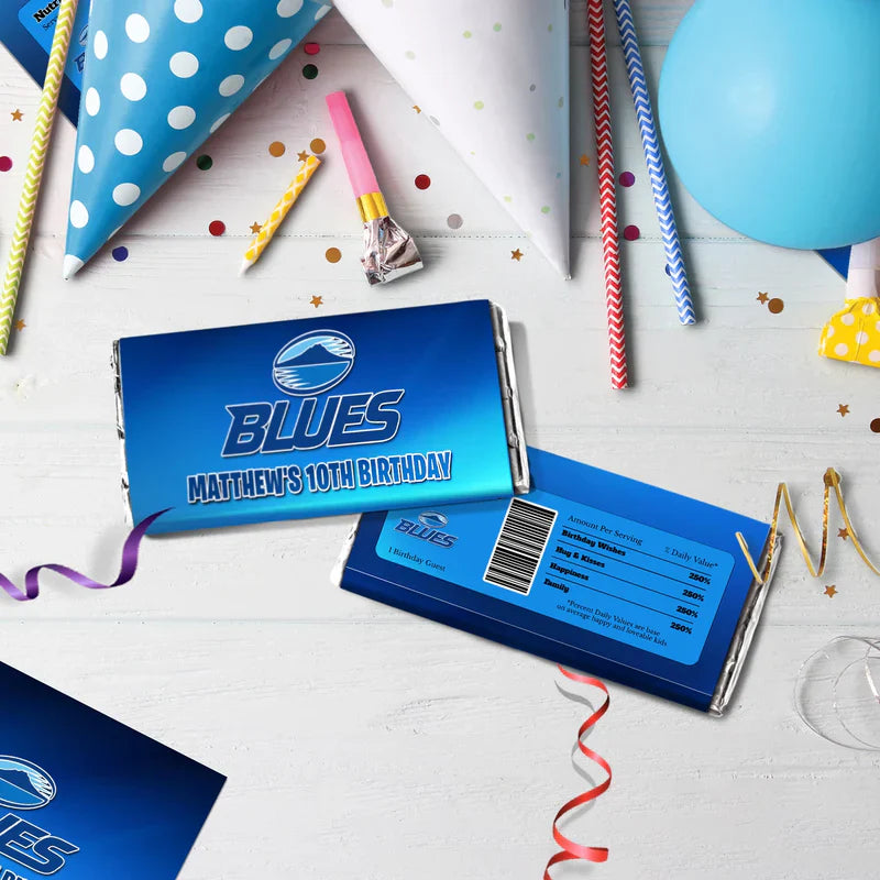 The Blues Birthday Decorations, Auckland Rugby Party Supplies, Rugby Themed, All Blacks Digital Template, Editable The Blues Rugby Image SVG PNG