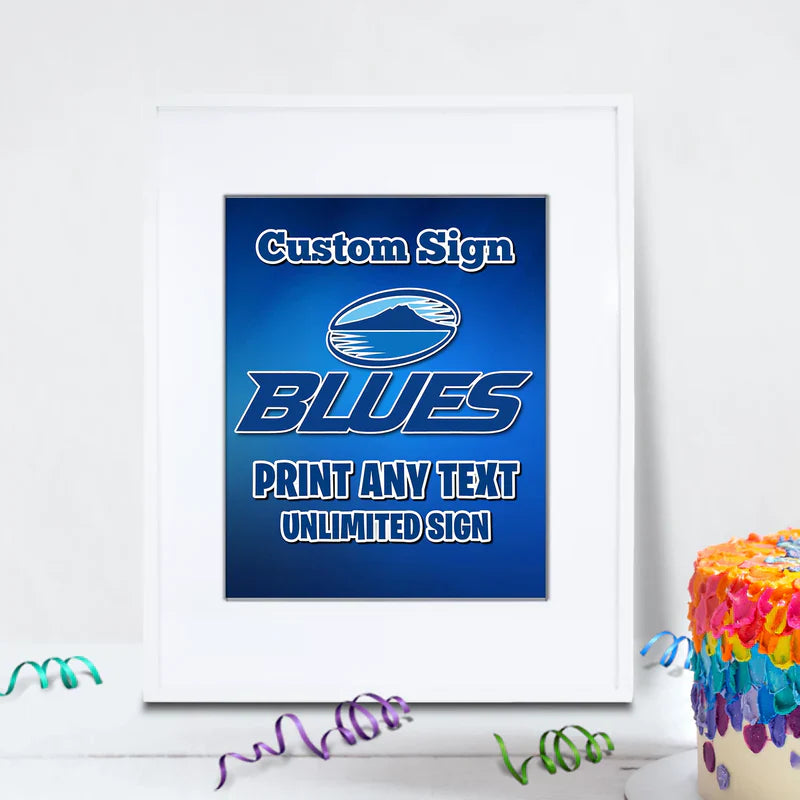 The Blues Birthday Decorations, Auckland Rugby Party Supplies, Rugby Themed, All Blacks Digital Template, Editable The Blues Rugby Image SVG PNG