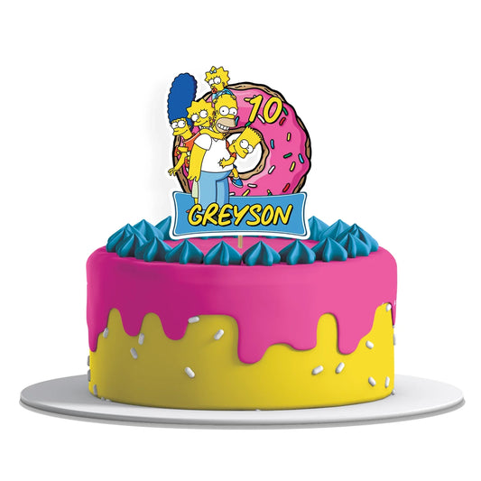 Custom cake toppers featuring The Simpsons characters