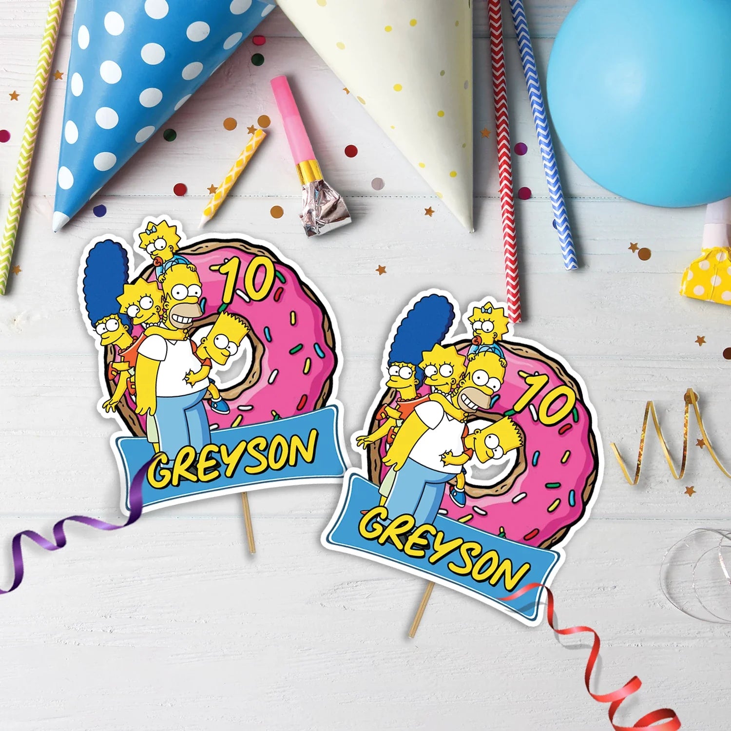 The Simpsons Birthday Decorations, Bart Simpson Party Supplies, Homer Simpson Themed, Simpson family Digital Template, Editable The Simpsons Image SVG PNG