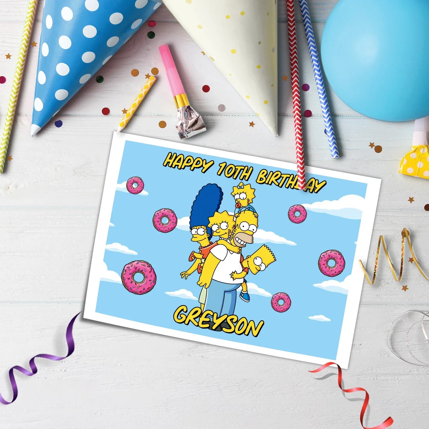 The Simpsons Personalized Edible Sheet Cake Topper - Custom Edible Cake Decorations