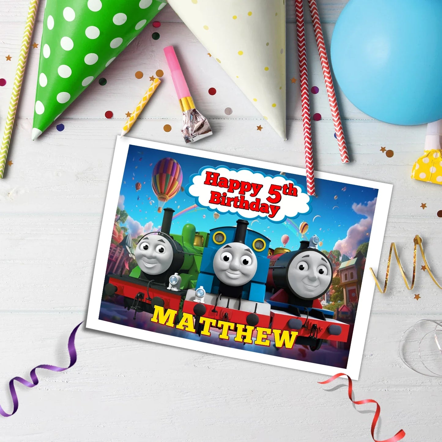 Thomas & Friends Personalized Edible Sheet Cake Topper - Customizable Edible Cake Toppers for Special Celebrations