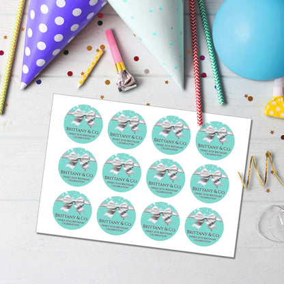 Tiffany & CO Inspired Personalized Cupcakes Toppers Custom DIY Decor