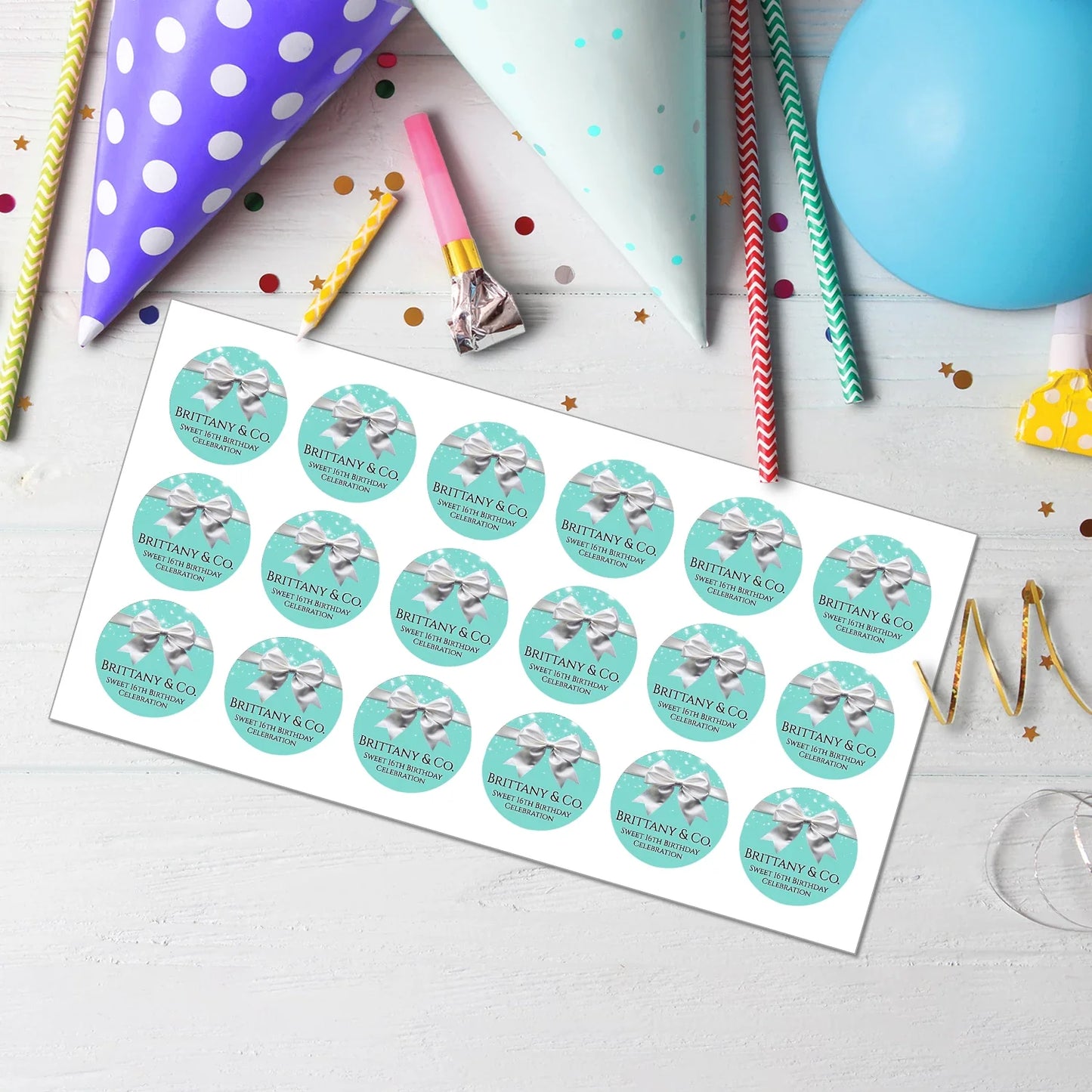 Tiffany & CO Inspired Personalized Cupcakes Toppers Custom DIY Decor