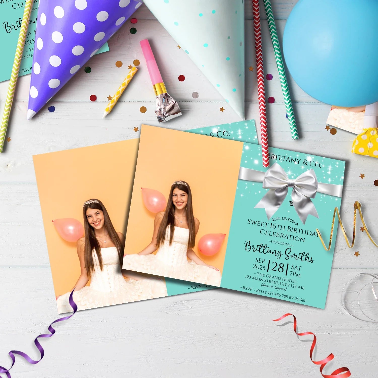 Luxury Items Birthday Decorations, Tiffany & CO Party Supplies, Tiffany n CO Themed, Tiffany&CO Digital Template, Editable Tiffany & CO inspired Image SVG PNG