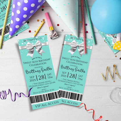 Luxury Items Birthday Decorations, Tiffany & CO Party Supplies, Tiffany n CO Themed, Tiffany&CO Digital Template, Editable Tiffany & CO inspired Image SVG PNG
