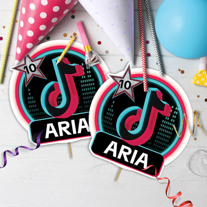 Tiktok Birthday Decorations, Tik tok Party Supplies, tiktok live Themed, tiktok Digital Template, Editable Tiktok Image SVG PNG