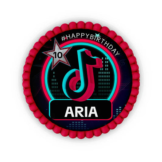 Tiktok edible icing sheet image personalized for birthday cake