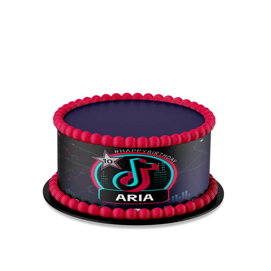 Tiktok edible cake strips personalized for birthday party cake decoration