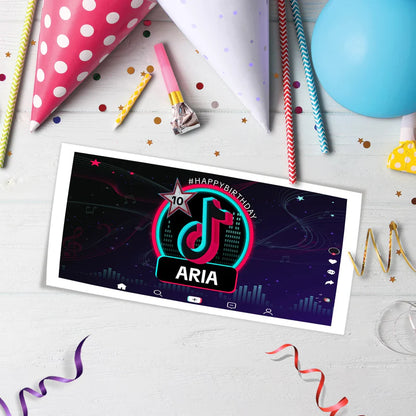Tiktok Birthday Decorations, Tik tok Party Supplies, tiktok live Themed, tiktok Digital Template, Editable Tiktok Image SVG PNG