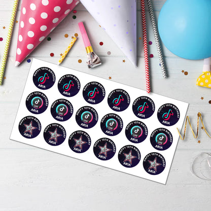 Tiktok Cupcakes Toppers Printable Cupcake Tags Edible Custom Party Topper