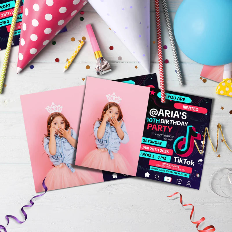 Tiktok Birthday Decorations, Tik tok Party Supplies, tiktok live Themed, tiktok Digital Template, Editable Tiktok Image SVG PNG