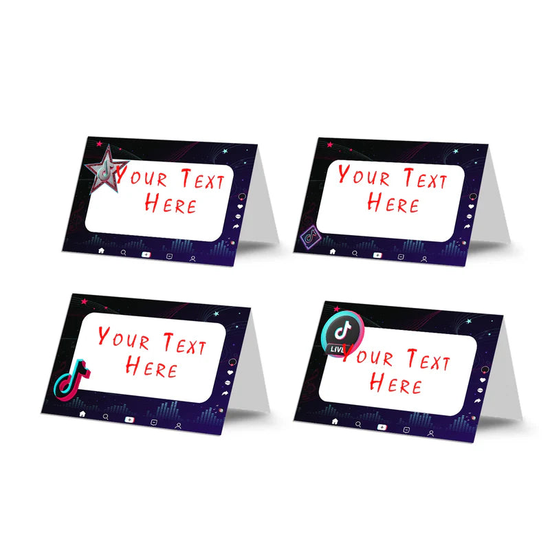 Tiktok food tent cards for labeling birthday buffet or dessert table