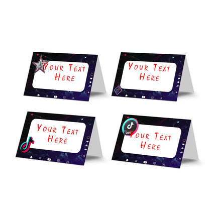 Tiktok food tent cards for labeling birthday buffet or dessert table