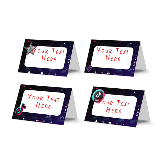 Tiktok food tent cards for labeling birthday buffet or dessert table