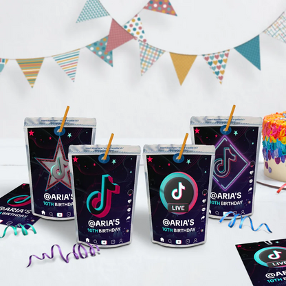 Tiktok Birthday Decorations, Tik tok Party Supplies, tiktok live Themed, tiktok Digital Template, Editable Tiktok Image SVG PNG