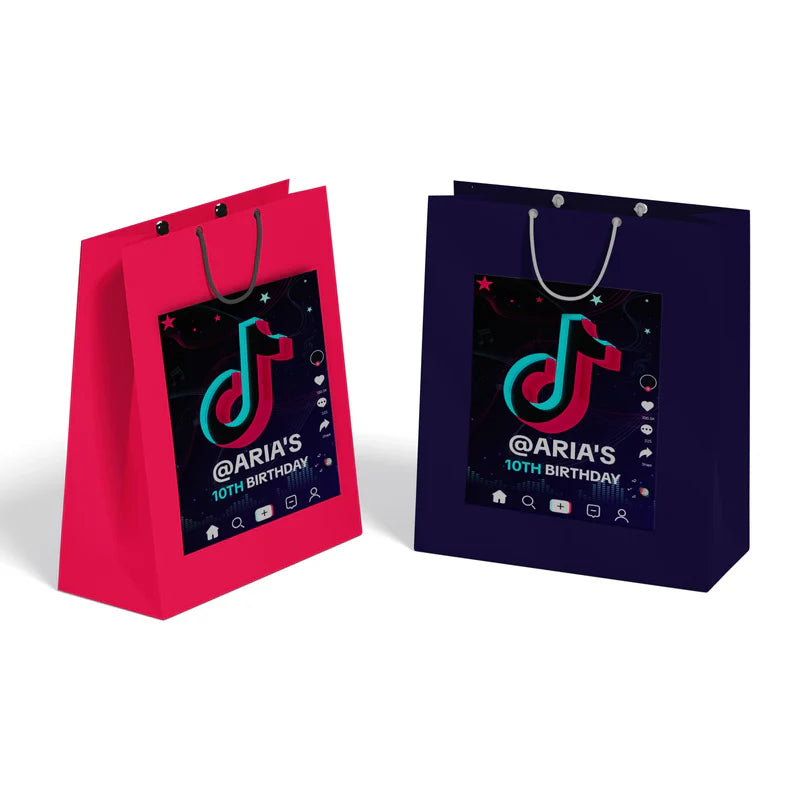 Tiktok goodie bag label printable and editable for birthday party