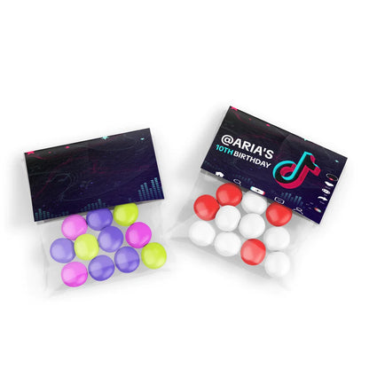 Tiktok treat bag topper label with custom thank you message