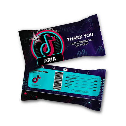 Tiktok Skittles label personalized for birthday candy favors