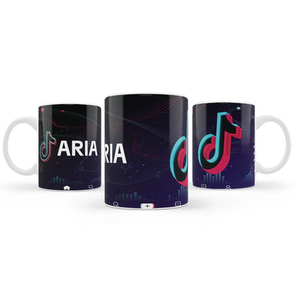 Tiktok sublimation mug design customized with name and age