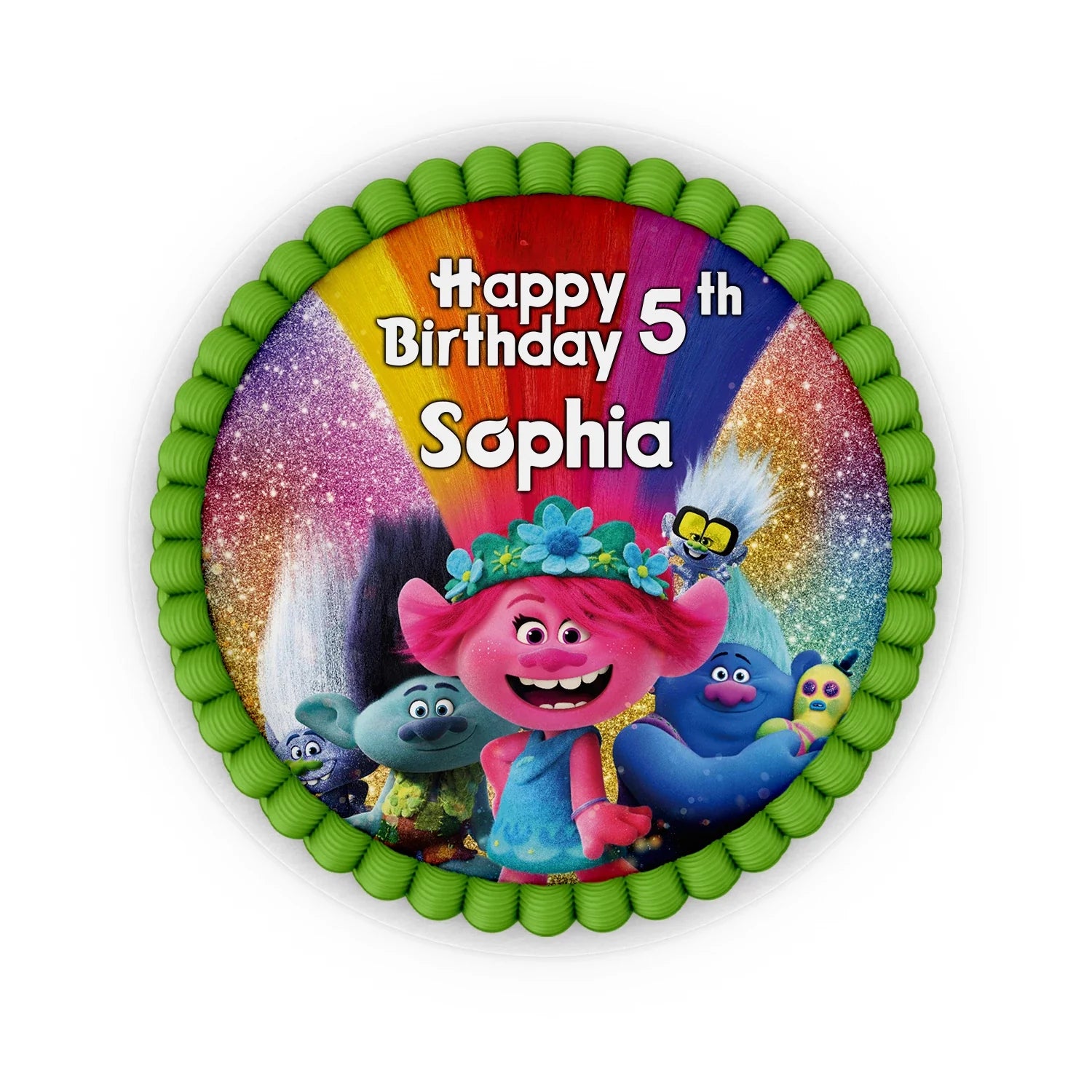 Trolls Personalized Edible Icing Cake Images for Birthday cakes