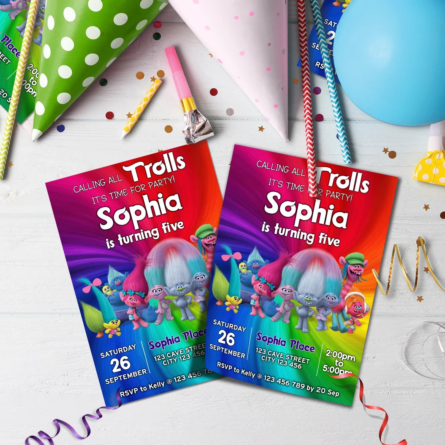 Trolls Birthday Decorations, Branch & Poppy Party Supplies, Trolls Themed, Trolls Movie Digital Template, Editable Trolls Image SVG PNG