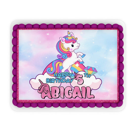 Rectangle unicorn personalized cake images