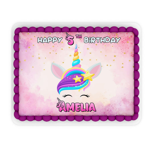Rectangle unicorn personalized cake images