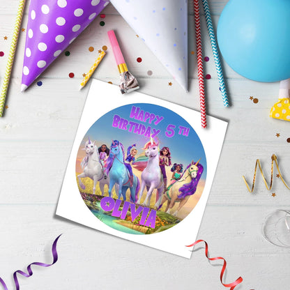 Unicorn Academy Personalized Edible Icing Sheet Cake Images - Custom Edible Cake Toppers for Any Occasion