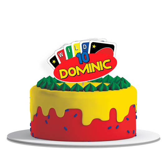Custom Uno cards cake topper for personalized party decor
