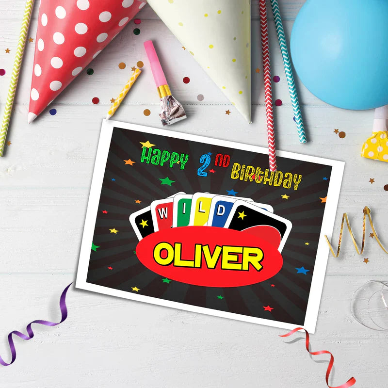 Uno Edible Sheet Cake Topper for Birthday Celebration